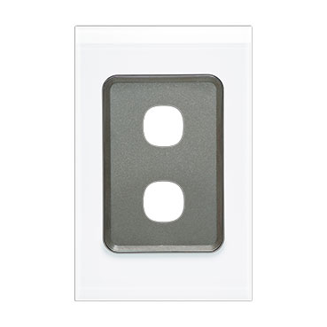 Saturn Series, Switch Grid Plate And Cover, 2 Gang, Vertical/Horizontal Mount