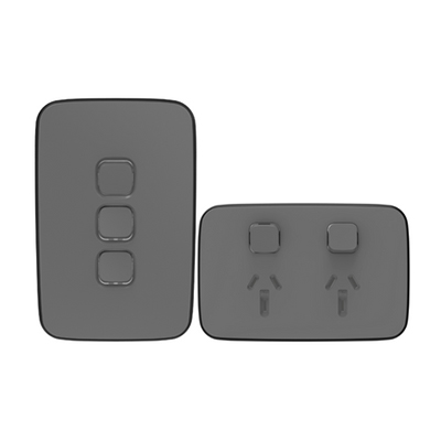 Clipsal Iconic Essence Ash Grey power point and switch