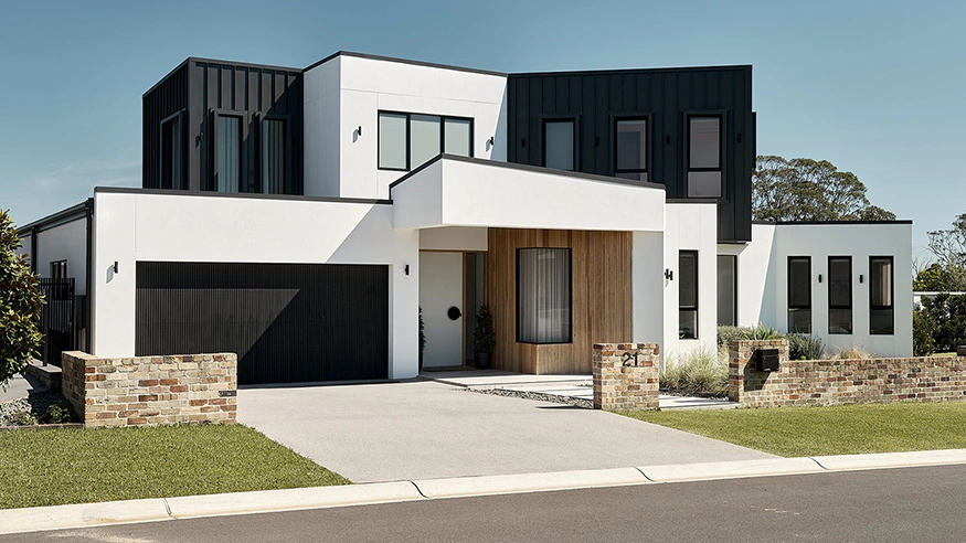 Modern house with a large entryway