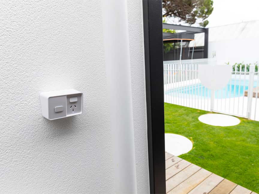 Iconic outdoor socket on wall