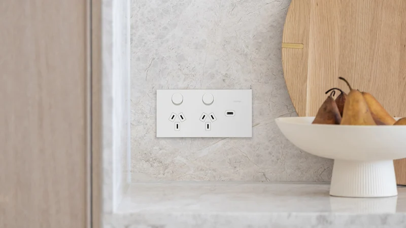 Solis white ceramic power outlet