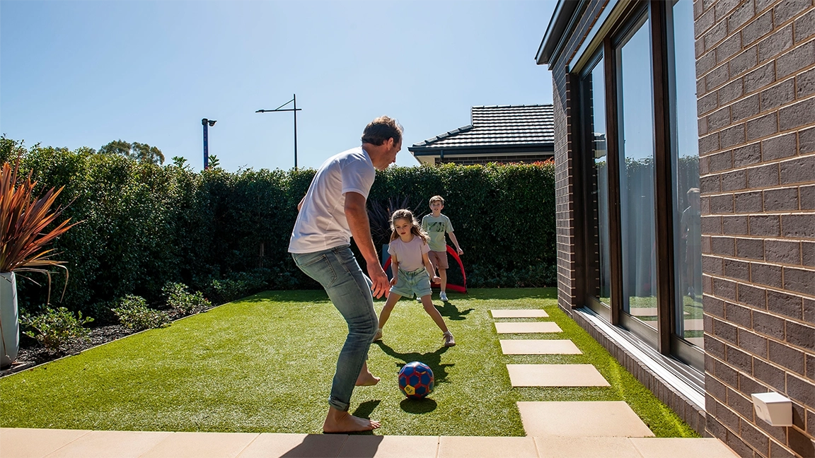 Father playing with his kids