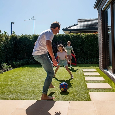 Father playing with his kids