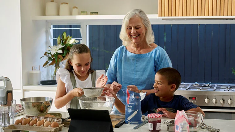 Baking together in the kitchen