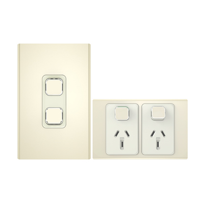  Clipsal Iconic Styl Crowne light switch and power points