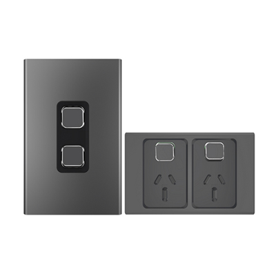 Clipsal Iconic Styl Crowne light switch and power point, power points