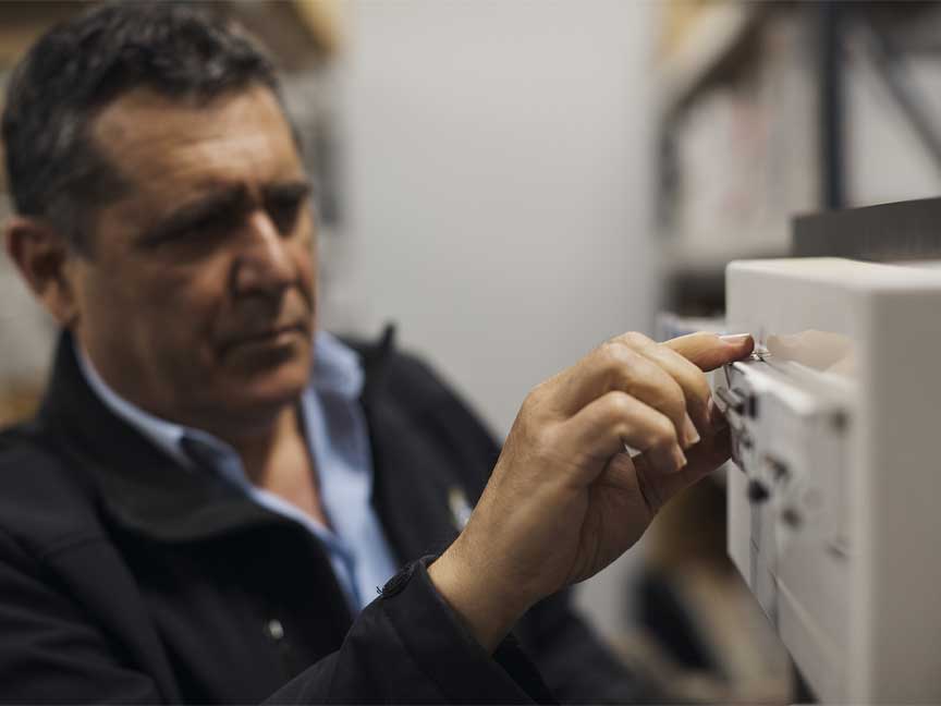 Man with switchboard