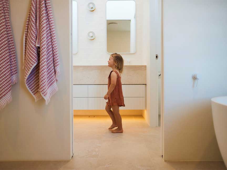 Child in bathroom