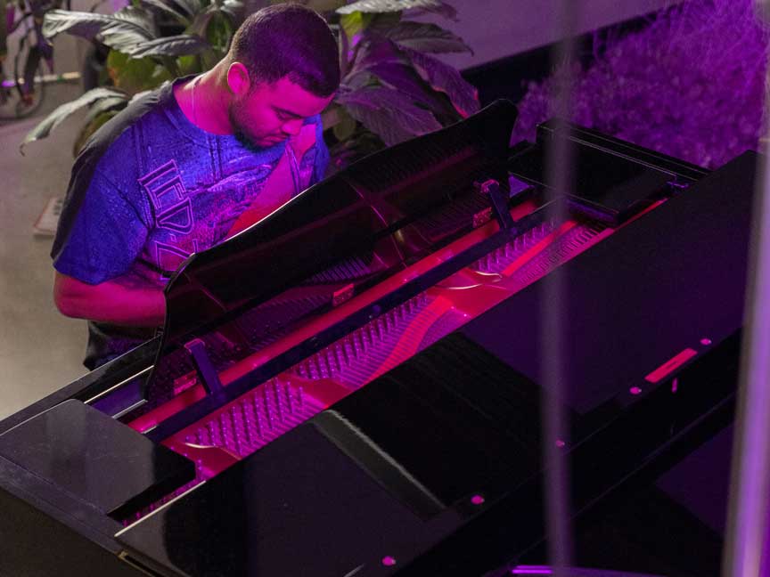 Guy Sebastian playing piano